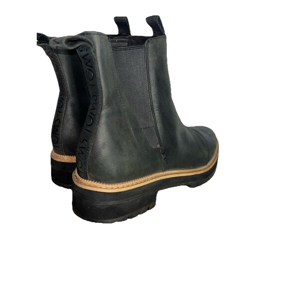 TOMS Dakota Water Resistant Black Leather Chelsea Lug Boot Bootie 9 US 40 EUR - Picture 7 of 12